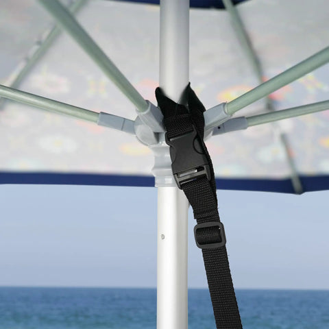 Beach Umbrella Sand Anchor Bag Windproof Weight For Heavy Wind attached to umbrella pole, ocean backdrop