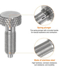 2Pcs Heavy Duty Stainless Steel Spring Plunger With Solid Grip Knurled Handle M5X0.5 Thread And 2.5mm Pin Diameter close-up view