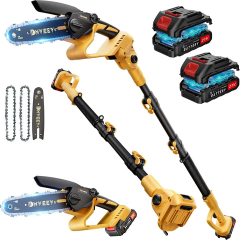 Cordless Pole Saw and Mini Chainsaw Two in One Lightweight Electric Yard Tool With Brushless Motor Battery Powered display