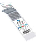 Pro Grade TIG Welding Tungsten Electrodes Set with Pure Cerium Lanthanated and Rare Earth Blend seven-piece in case