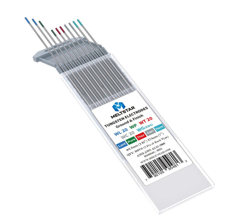 Pro Grade TIG Welding Tungsten Electrodes Set with Pure Cerium Lanthanated and Rare Earth Blend seven-piece in case