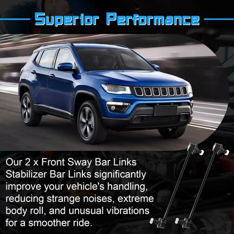 2 Pack Front Stabilizer Sway Bar Links For A Smooth Ride On Multiple Vehicles Including Dodge Caliber Avenger Chrysler 200 Sebring Lancer Outlander Mazda MPV Protege Protege5 Daewoo Leganza Nubira Replace K80258, blue SUV and link pair