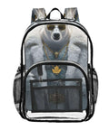 Clear PVC Backpack See Through Bookbag With Front Mesh Pocket And Side Bottle Pockets 12L Lightweight Durable Unisex