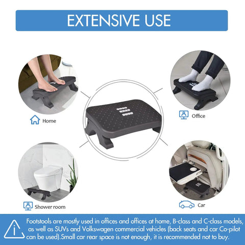 Under Desk Footrest With Massage Rollers, Comfy Ergonomic Foot Stool For Home Office, 15 by 11 inch surface, multi-use in home and office