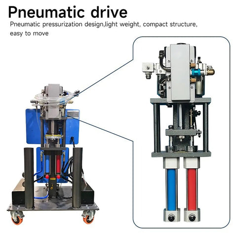 Heavy Duty Portable Pneumatic Polyurethane Spray Foam Machine 110V 5.5KW front view showing pneumatic drive system and compact structure.