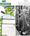 Comparison of Heavy Duty 7.3Ft Cucumber Trellis for Raised Bed Garden Arch with Net showing reinforced 19mm rustproof steel support