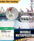 Heavy Duty Waterproof Sealant And Crystal Clear Coating With Invisible Leak Shield For Indoor And Outdoor Surfaces All Weather Protection shown applied on a surface.