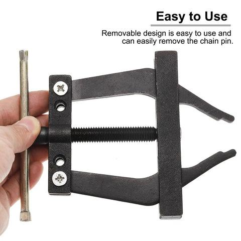 Chain Connecting Puller Holder Tool For Bicycle Chains Size 100 To 200 Carbon Steel Construction shown in hand