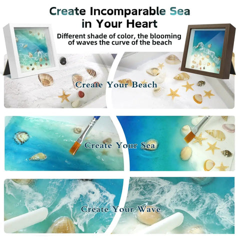 Dope Ocean Beach UV Resin Art Kit For Adults And Teens A Beginner Friendly All In One Sea Craft Set With Light Frame Pigments Sand And Seashells
