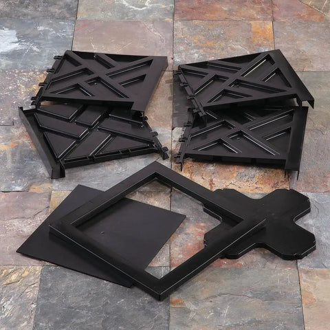 Components of Set Of 2 Chippendale Planter Boxes In Black For Outdoor Decor with Built In Planter Inserts Weather Resistant Polypropylene