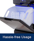 Countertop Ice Cube Maker Machine, Stainless Steel And Food Grade Abs, Portable Automatic Quick Freeze Unit For Home Bar showing ice tray in use.