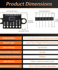 Diagram showing dimensions and specifications of Four Pack VL53L0X Time Of Flight Laser Ranging Sensor Breakouts for Arduino GYVL53L0XV2.