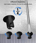 Slick Aluminum Quarter Turn Fasteners With Oval Knobs for Quick Release Panel Mounting, black aluminum for efficient assembly.