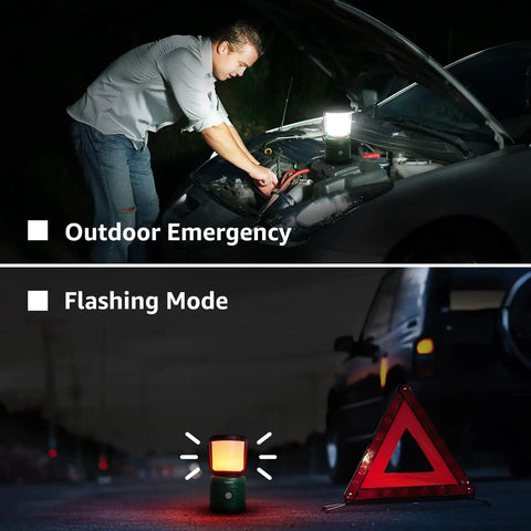 Beast Bright Camping Lantern LED Battery Powered 1500 Lumen, 360 Degree Beam used for a car emergency at night