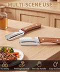 Heavy Duty 2 In 1 Kitchen Peeler With Bottle Opener Thick 1.8mm Stainless Steel Blade Solid Wood Handle right hand friendly