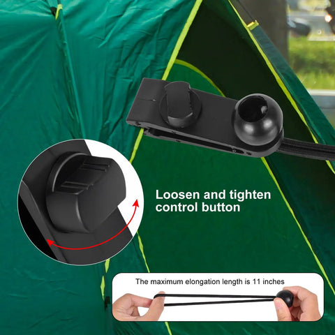 Heavy Duty Tarp Clips 45 Piece Set With Elastic Rope And Lock Grip Clamps for Tent Tie Downs, close-up of tightening knob.