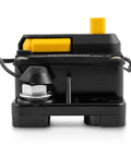 Close-up of 60 Amp Marine Grade Trolling Motor Circuit Breaker With Manual Reset And Push To Trip Power Cutoff, black and yellow