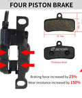 Four Piston Hydraulic Disc Brake Set For EBikes And Mountain Fat And Road Bikes With 180Mm Rotors brake pads and caliper