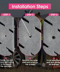 Installation steps of 40 Piece Tire Repair Kit With Two Sizes Of Screw In Rubber Nails And 0.27 Inch Screwdriver for quick DIY fix.