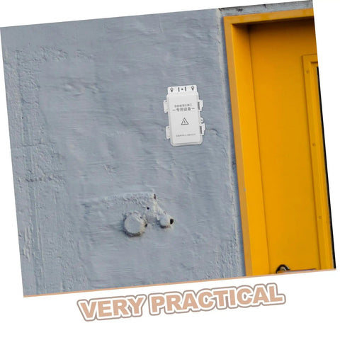 Heavy Duty Waterproof Junction Box For Outdoor Electrical Circuits With UV Resistant Plastic Enclosure mounted on a gray wall.