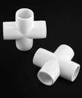 4 Way 1/2 Inch Cross PVC Fitting 10 Pack Connector Furniture Grade For DIY Furniture Projects And PVC Structures White With Glossy Finish