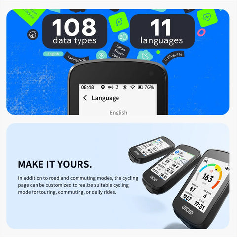 2.8 Inch Color Touchscreen GPS Bike Computer With Smart Map Navigation And ReRoute Planning, custom cycling mode screen
