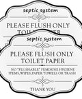 Please Flush Only Toilet Paper Designer Sign For Septic Systems Do Not Flush Rules For Home Office RV Or Cabin White