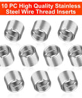 Stainless steel wire thread inserts for Pro Grade 15 Piece Thread Repair Kit For Damaged M12x1.75 Threads With Helicoil Style Inserts.