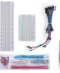 All In One Breadboard Kit With 400 And 830 Breadboards, 140 Jumper Wires, 65 Flexible Jumpers, And A Tweezer, Packed In Sturdy Box