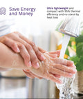 Hands washing under a faucet connected to the Super Compact 18 Kilowatt Electric Tankless Water Heater For Under Sink Setup With Endless Instant Hot Water And Built Tough Design That Keeps The Warm Water Flowing Smooth All Day Long.