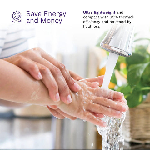 Hands washing under a faucet connected to the Super Compact 18 Kilowatt Electric Tankless Water Heater For Under Sink Setup With Endless Instant Hot Water And Built Tough Design That Keeps The Warm Water Flowing Smooth All Day Long.
