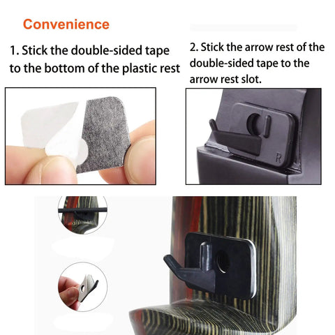 Six Pack Plastic Arrow Rest For Recurve Bow Black Self Adhesive Arrow Rest For Target Practice Hunting And Precision Shooting