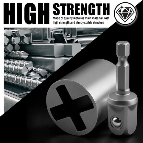 Heavy Duty Universal Scissor Jack Drill Adapter Kit fast car lift converter, quality metal construction, shown with hex bit head.