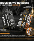 Low Profile Brushless RC Servo With 19Kg Torque, 0.073s Per 60 Degrees At 8.4V, Programmable, 25T Metal Horn, For 1/10 And 1/12 Scale Drift Cars And Trucks, A50BHL 2026 Special Edition Celebration Model, front view showing unique serial number and design.