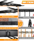 Garage Storage System With Wall Mount Tool Organizer And Heavy Duty Metal Hooks 420 Lb Capacity shown with adjustable hooks and stability features