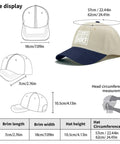Women Breathable Cap With Front Artwork Lightweight Soft Super Comfy Fit size display and measurements diagram