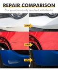Repair comparison of car scratches with Snow White Pearl Touch Up Paint For Kia - Quick Easy Scratch Fix Kit