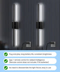 Lichaser Plug in Wall Sconces for Acoustic Wall Panels, Slat Wall (2, 28in) mounted on a slat wall with sleek design and plug-in feature.