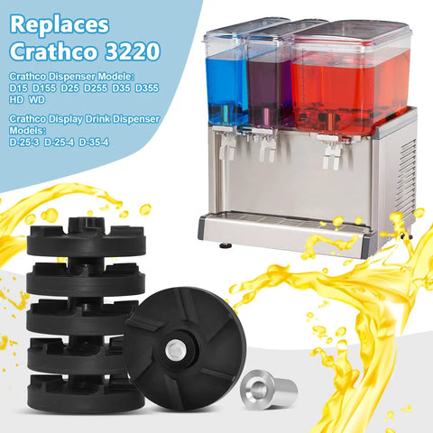 Three Pack Direct Replacement Heavy Duty Magnetic Impeller And Bearing Housing Kit For Beverage Machines D15 D155 D25 D255 D35 D355 HD WD 3587 And 3220 Compatibility, beverage dispenser