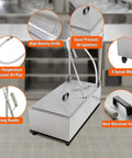 Heavy Duty Foldable Deep Fryer Oil Filter Machine With Fast Flow Pump And Kitchen Ready Design Helping Busy Restaurant Crews Clean Their Grease Without Breaking A Sweat showing high density grill, swivel wheels, and oil pipe.