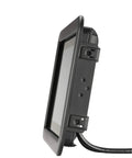 Killer Durability 10 Inch Rugged Touchscreen Monitor With Totally Bombproof Ip67 Seal And Optically Bonded Display For Industrial And Automotive Rigs Loaded With Hdmi Vga Dvi Ports, side view showing connections.