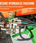 Front view of Racewill 1/4-inch hydraulic hose assembly with 16 fittings attached to a hydraulic valve block