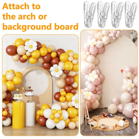 Totally Awesome 40 Pack Balloon Arch Clips Set With 2.4 Inch Plastic Spring Clamps For Party Decor Backdrops And Crafts That Stay Hidden, clear clips on balloon arch backdrop
