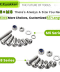 All In One 500Pcs M6 M8 Stainless Steel Screws And Bolts Kit With Nuts Washers And Lock Nuts Metric Assortment 12Mm To 40Mm Length Includes Wrenches For Home DIYers shown with screws, nuts, and washers