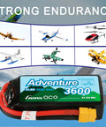 3S LiPo Battery 11.4V 60C 3600mAh Beefy RC Power Pack With XT60 Adapter And T Plug for RC cars, planes, boats, drones, and trucks.