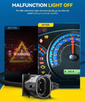 Dashboard comparison showing ABS warning light before and after installing wheel bearing with a gauge cluster close-up.