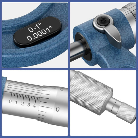 Pro Grade Measuring Kit with Vernier Caliper 0 to 6 Inches 0.001 Inch Precision External Micrometer details
