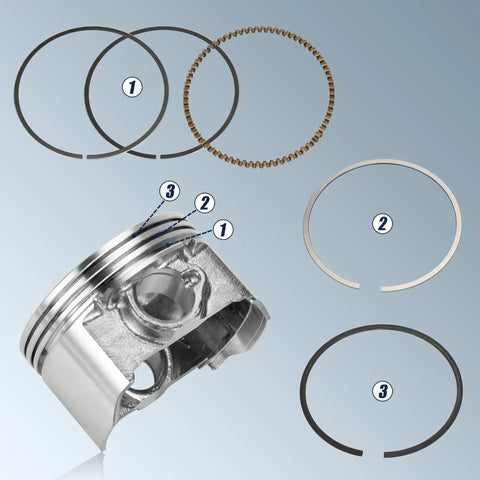 Flat Top 70 Millimeter Piston Kit With 0.550 Compression Height And 26 Lb Valve Springs For Predator 212cc 224cc GX160 GX200