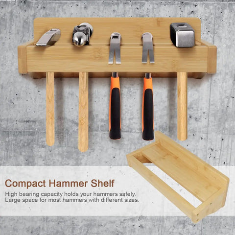 Must Have Wall Mount Screwdriver Rack And Pliers Holder Set Bamboo Tool Organizer Compact Hammer Shelf