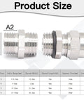 Two Pack NPT Half Inch Waterproof Cable Glands, Adjustable 6 To 12 Mm, Stainless Steel Construction, Corrosion Resistant, Ideal For Outdoor Electrical Enclosures, Easy Locking Seal And Durable Weatherproof Fit. dimension chart for NPT 1/2 gland